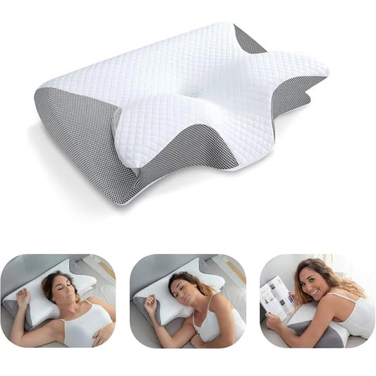 Stylique Glow™ 2-in-1 Orthopedic Memory Foam Pillow – Premium Contour Neck Support for Pain-Free Sleep