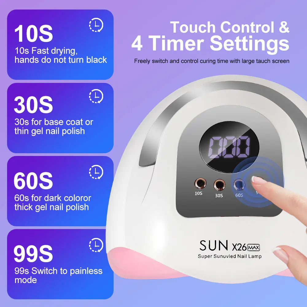 Stylique Glow™ X26Max 81LED UV Nail Lamp – Professional Gel Nail Dryer with Timer & Sensor