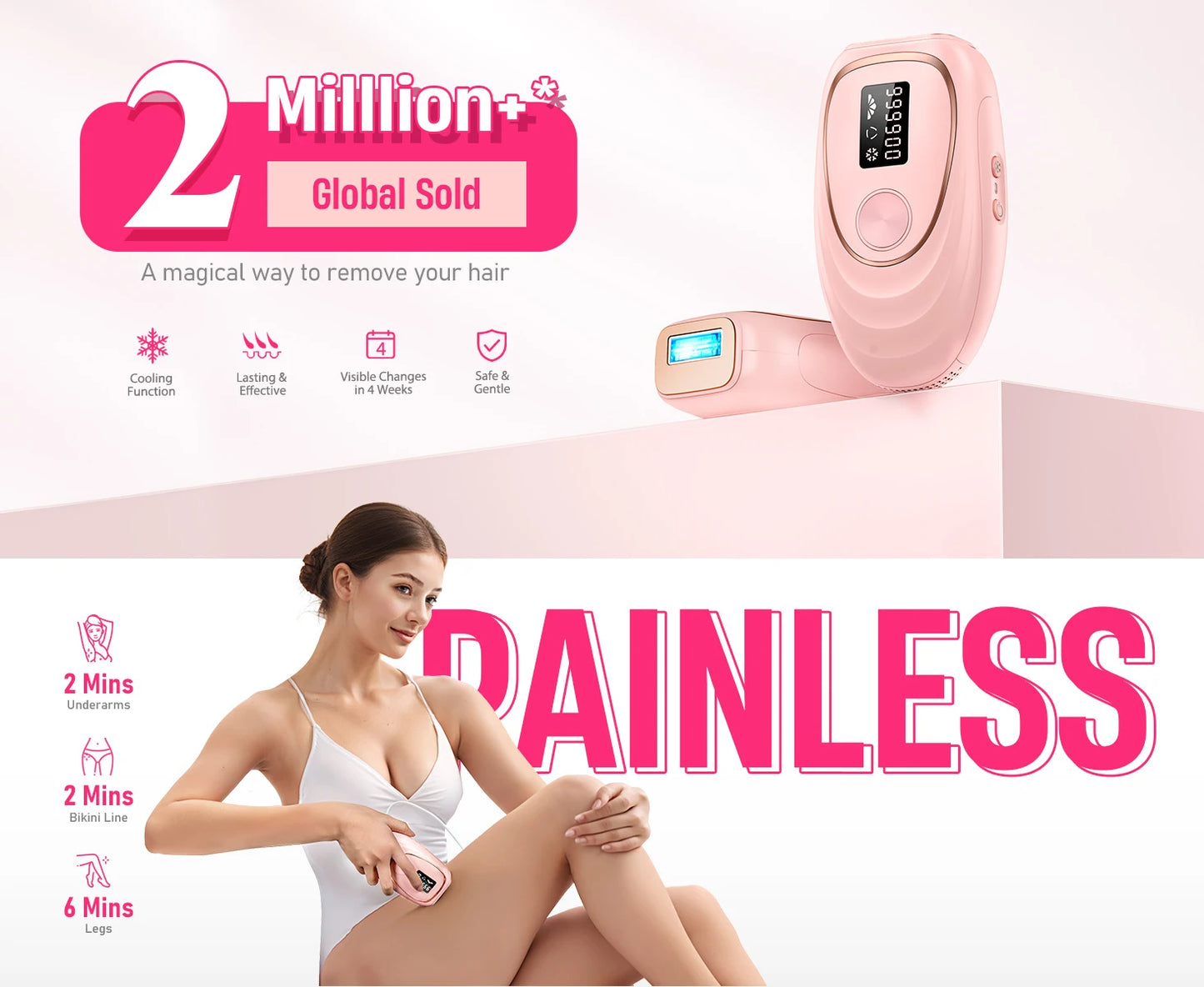 Stylique Glow IPL Laser Hair Removal – 990,000 Flashes for Smooth Skin