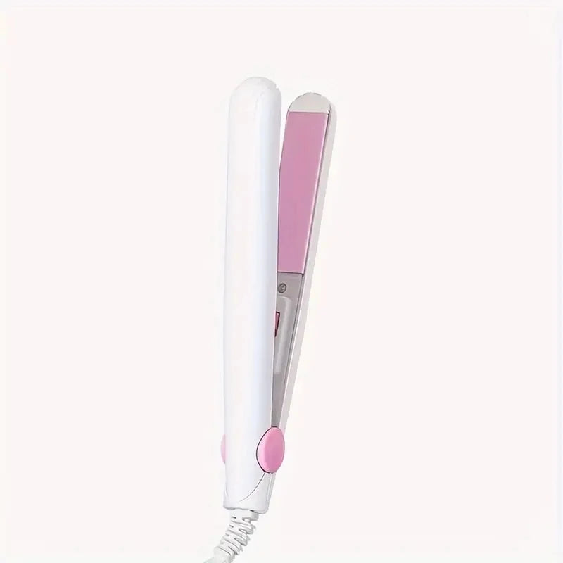 Stylique Glow™ Mini Ceramic Hair Straightener – Dual-Use Curler & Portable Beauty Tool