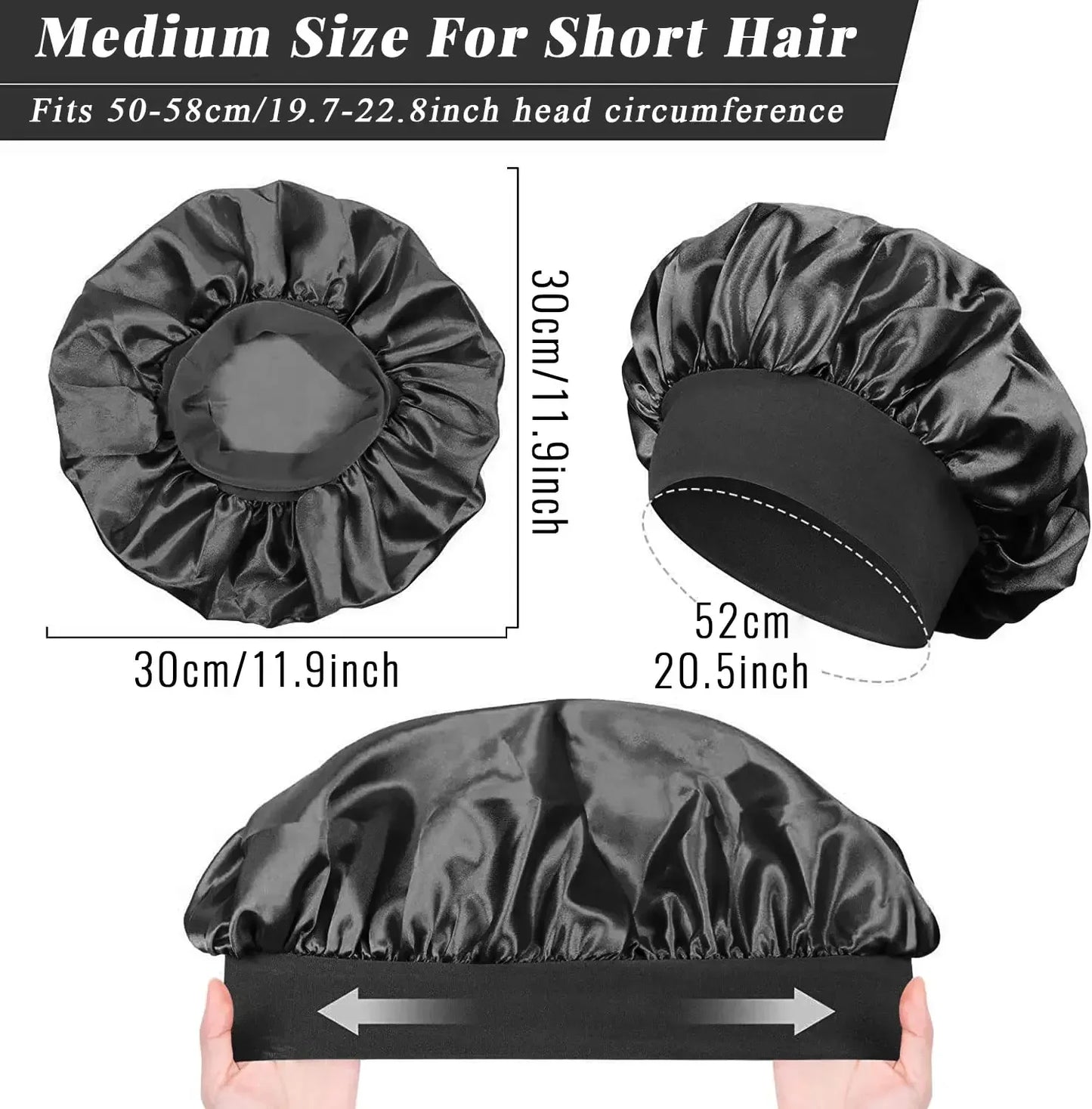Stylique Glow™ Luxe Silk Sleep Bonnet – Satin Lined Hair Protection for Long & Curly Hair