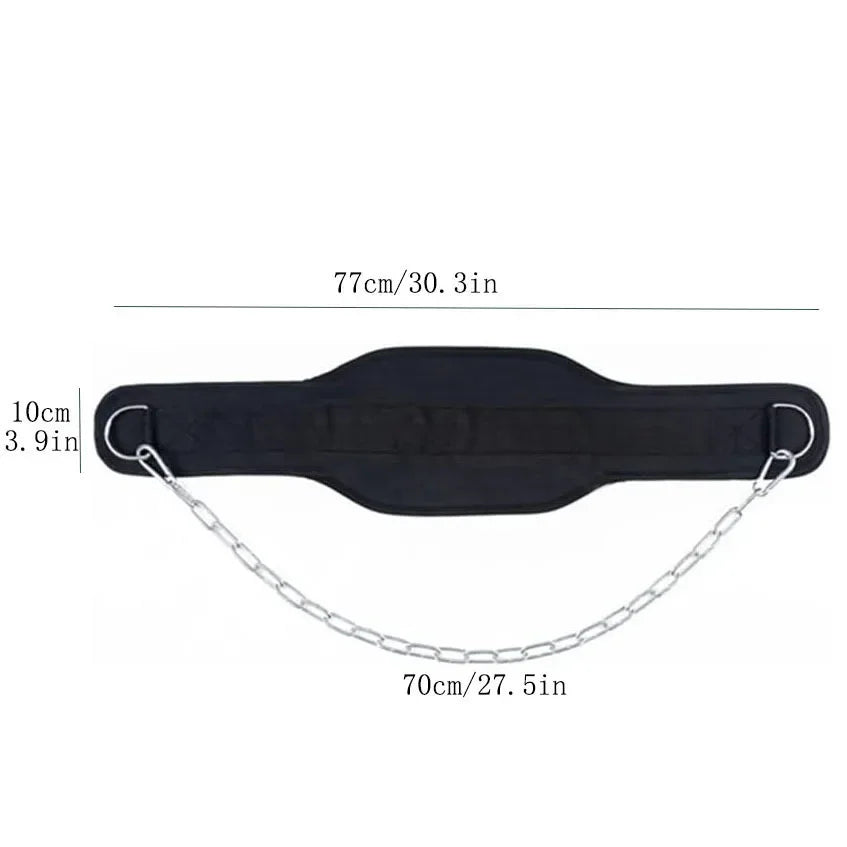 Stylique Glow™ PowerLift Weightlifting Belt with Steel Chain – Premium Back Support for Pull-Ups & Strength Training