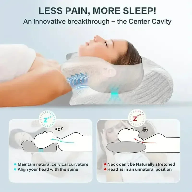 Stylique Glow™ Orthopedic Cervical Pillow – Ergonomic 2-in-1 Neck Support for Deep Sleep Relief