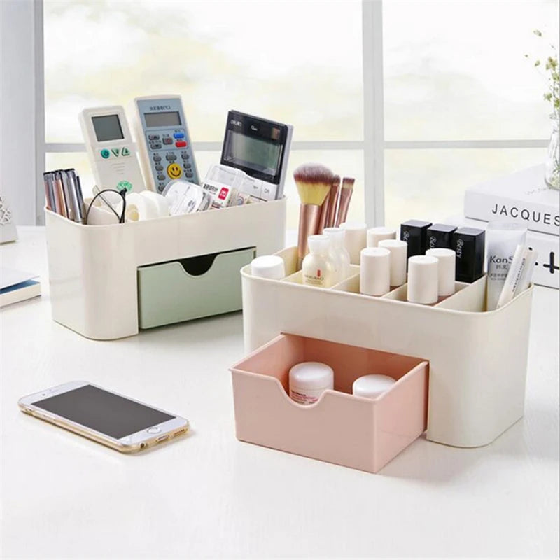 Stylique Glow™ Luxury Multifunctional Nail & Cosmetic Storage Box – Elegant Desktop Organizer