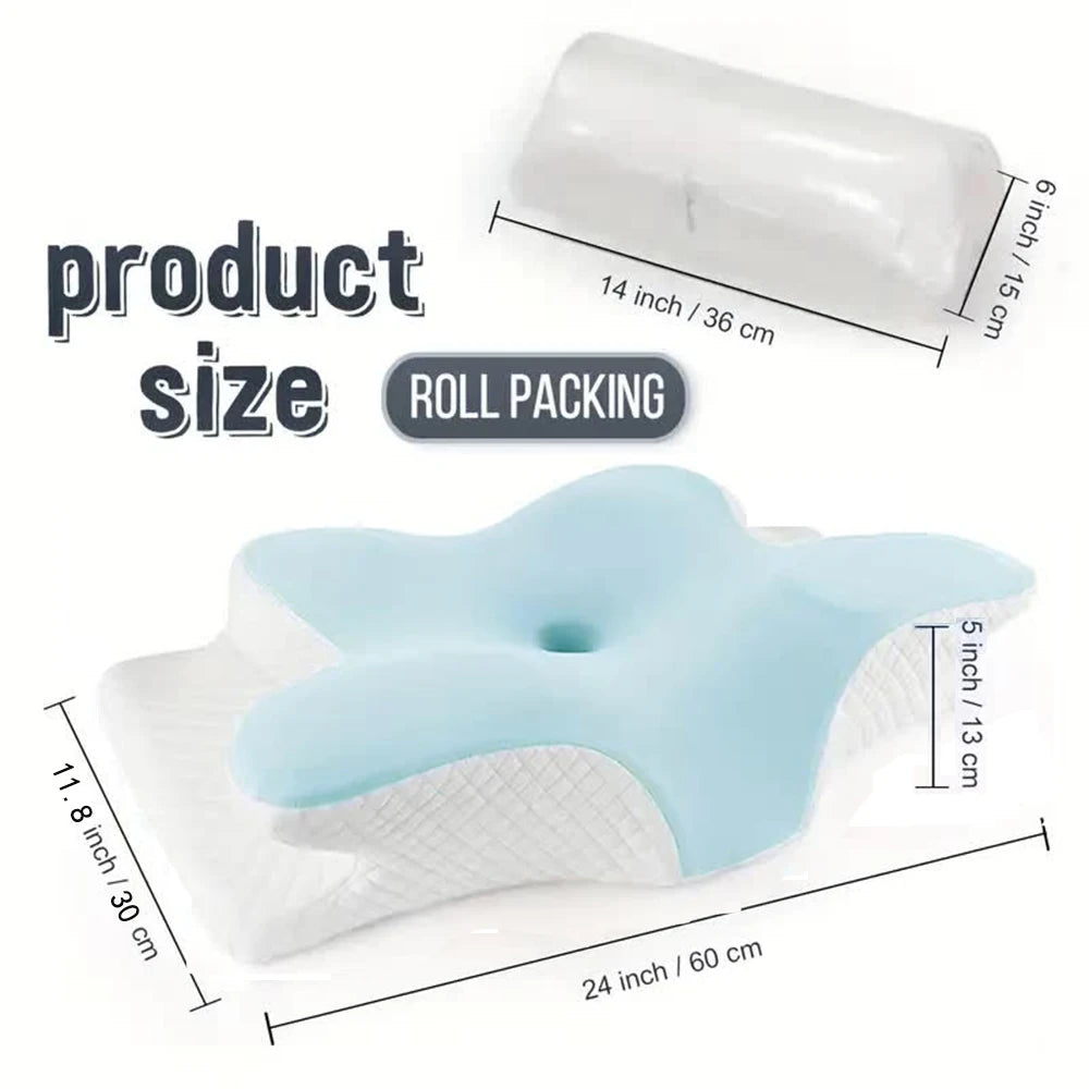Stylique Glow™ Butterfly Memory Foam Pillow – Orthopedic Neck Relief for Deep Sleep Comfort
