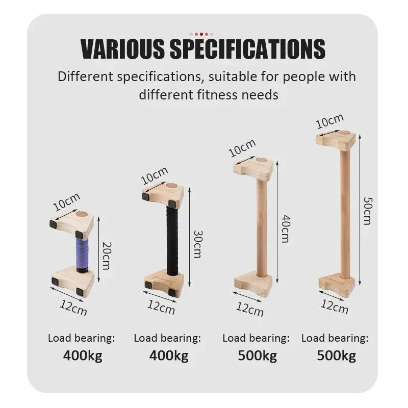 Stylique Glow™ Premium Wooden Push-Up Stand – Non-Slip Beech Wood Parallettes for Home Strength & Calisthenics Training