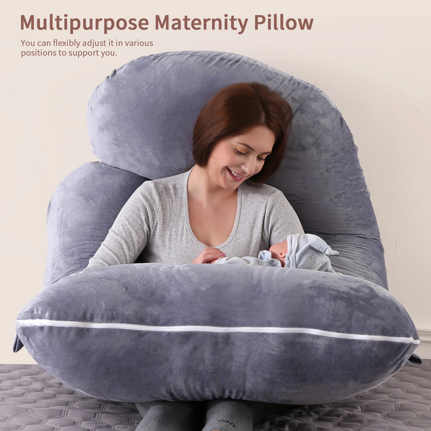 Stylique Glow™ G-Shaped Maternity Pillow – Full Body Pregnancy & Sleep Support Cushion