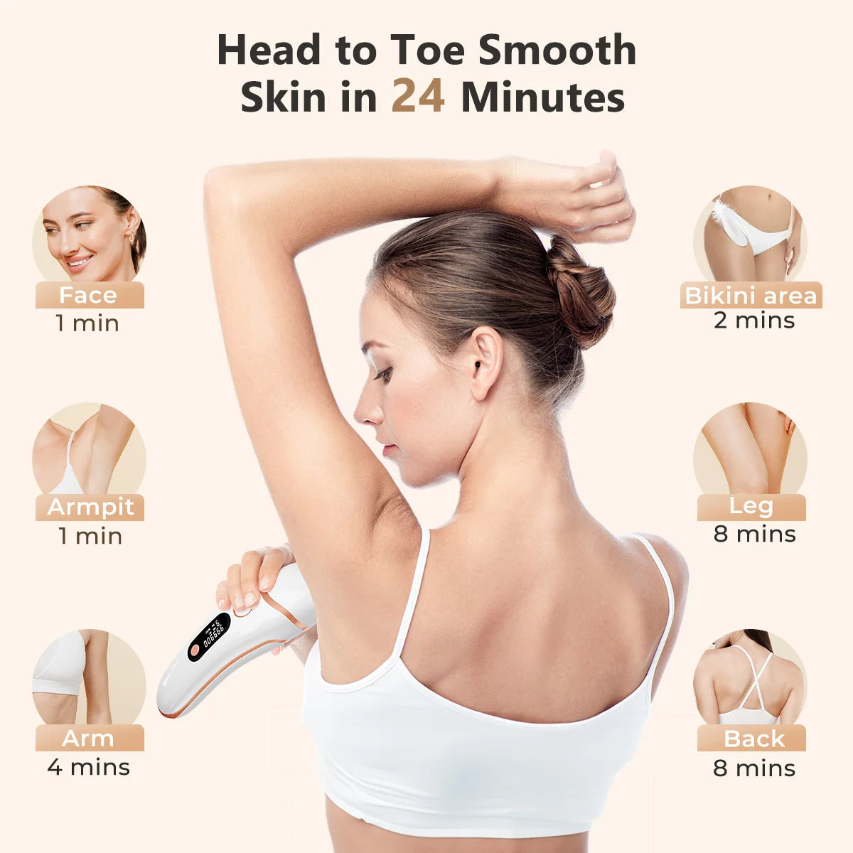 Stylique Glow™ 999,000 Flashes IPL Hair Removal Laser – Painless, Permanent Hair Reduction for Men & Women