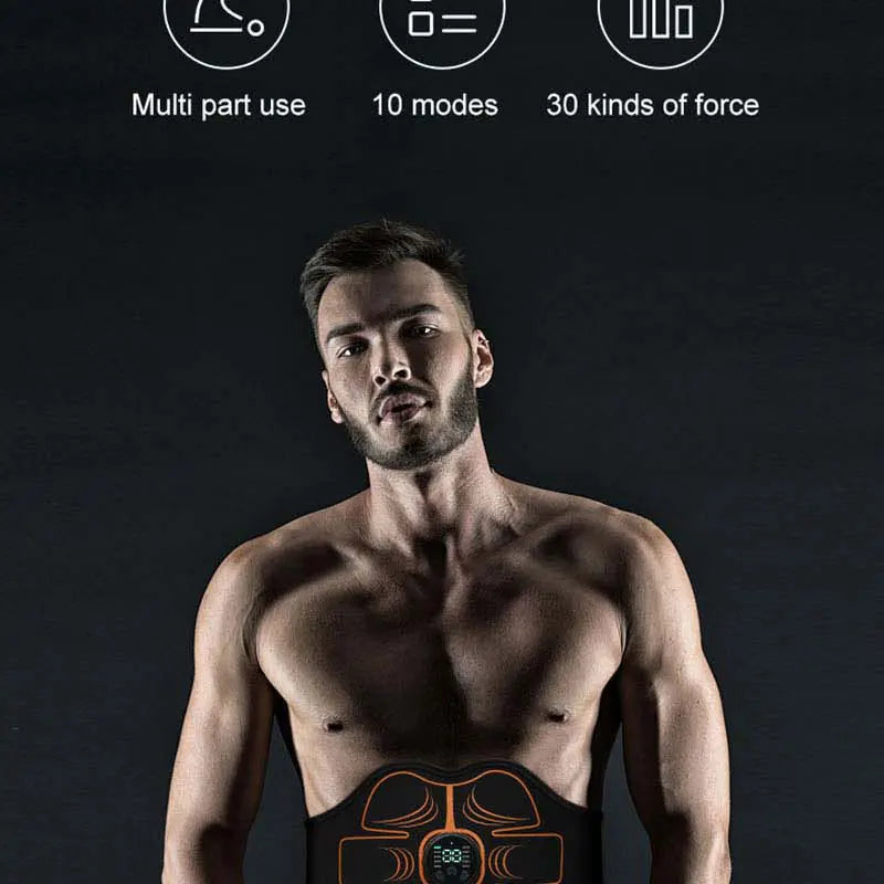 Stylique Glow™ EMS Ab Toner Belt – USB Rechargeable Smart Slimming & Muscle Stimulator for Home Fitness