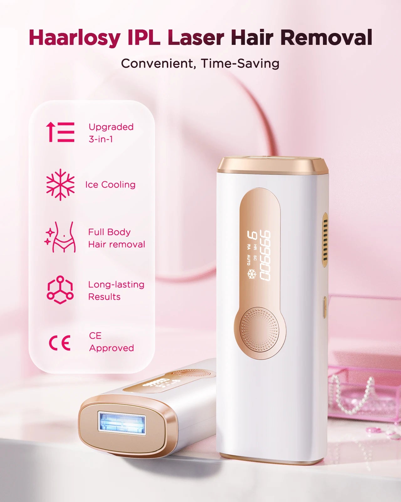 Stylique Glow™ IPL Laser Hair Removal Handset – 990,000 Flashes | Painless Permanent Smooth Skin