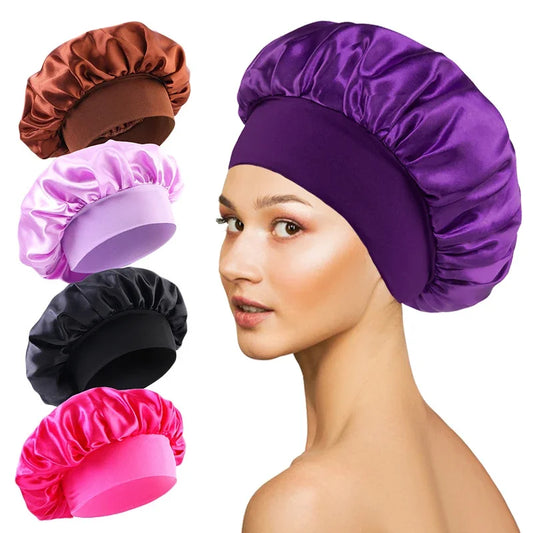 Stylique Glow™ Luxe Silk Sleep Bonnet – Satin Lined Hair Protection for Long & Curly Hair