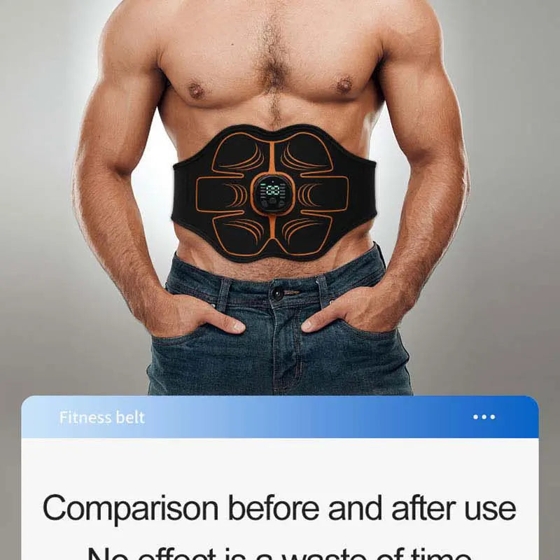 Stylique Glow™ EMS Ab Toner Belt – USB Rechargeable Smart Slimming & Muscle Stimulator for Home Fitness