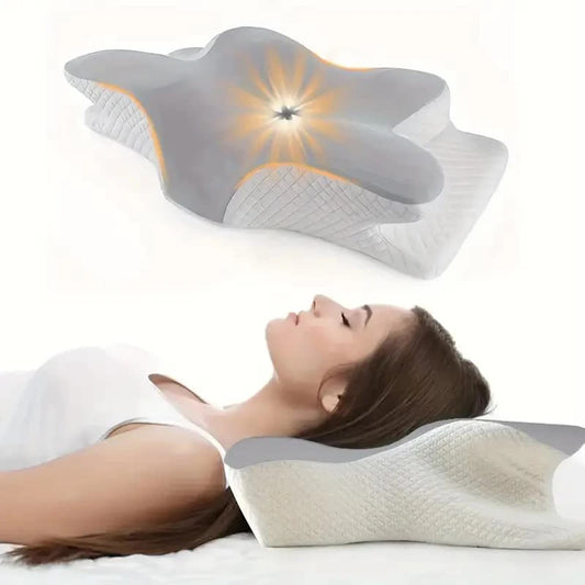 Stylique Glow™ Butterfly Memory Foam Pillow – Orthopedic Neck Relief for Deep Sleep Comfort