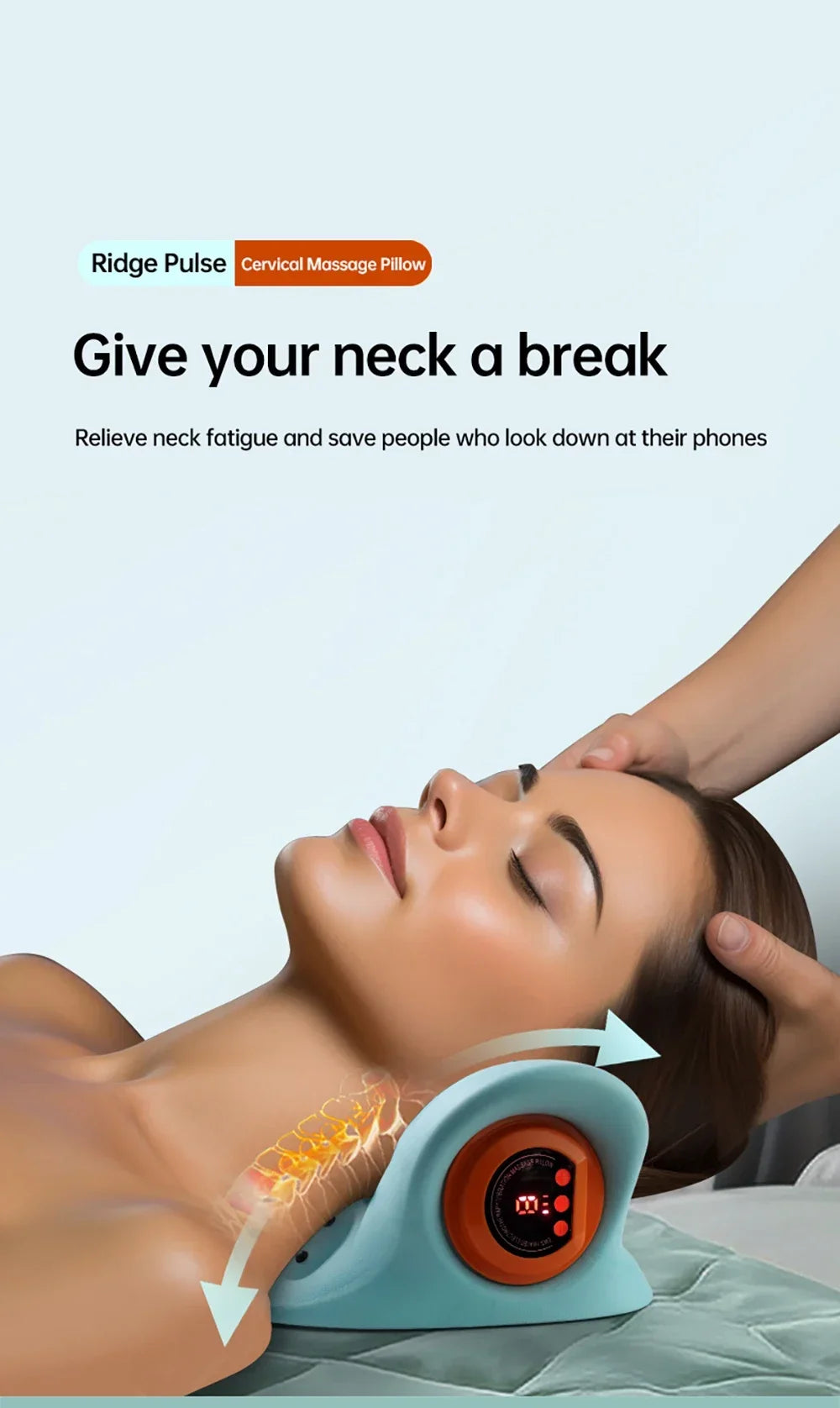 Stylique Glow™ Electric Cervical Massager – Smart Neck & Shoulder Relaxation Pillow with Heat Therapy