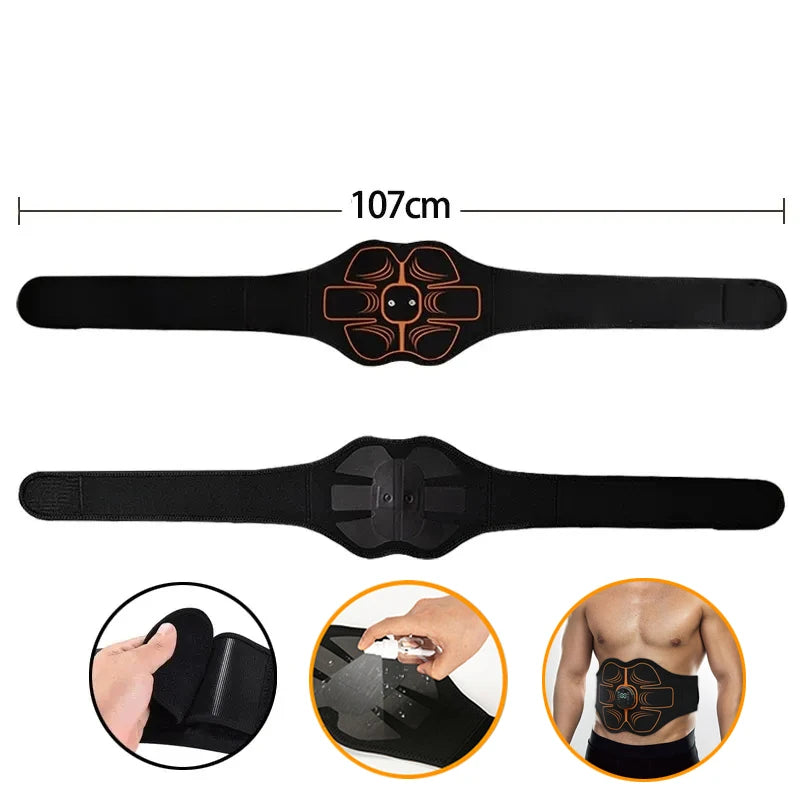 Stylique Glow™ EMS Ab Toner Belt – USB Rechargeable Smart Slimming & Muscle Stimulator for Home Fitness