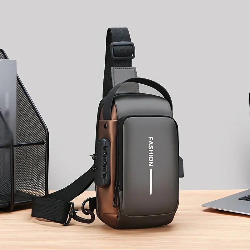 Stylique Glow™ UrbanEdge Sling Bag – Waterproof Men's Crossbody Chest Pack with Phone Pocket