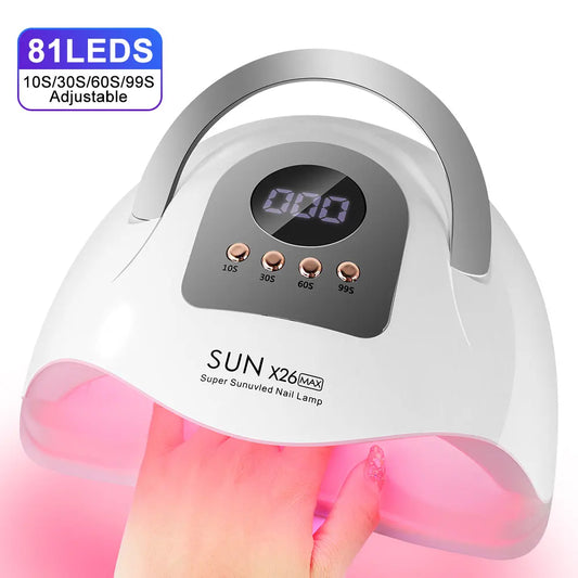 Stylique Glow™ X26Max 81LED UV Nail Lamp – Professional Gel Nail Dryer with Timer & Sensor