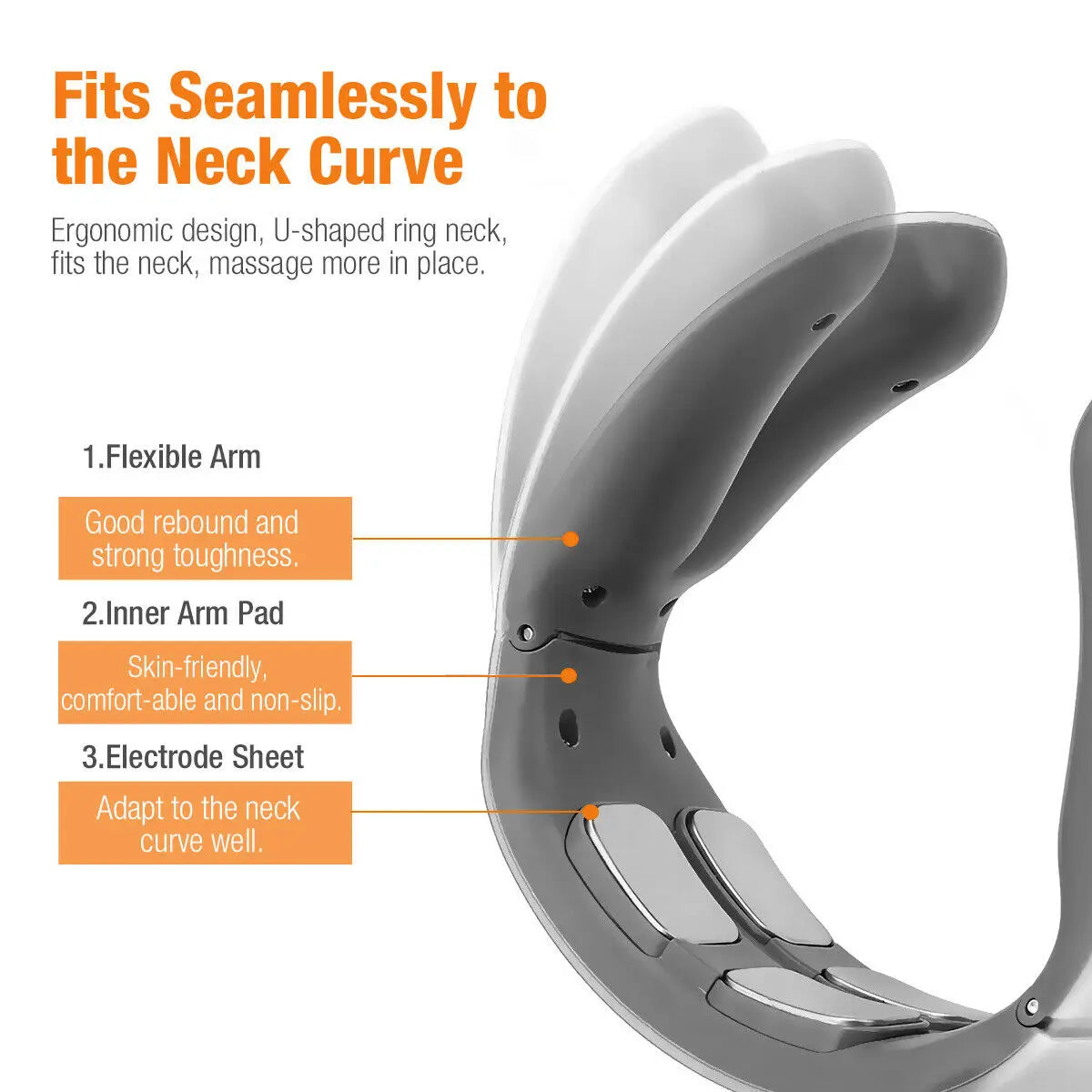 Stylique Glow™ Smart Pulse Neck Massager – Heated 4-Head TENS Cervical Therapy