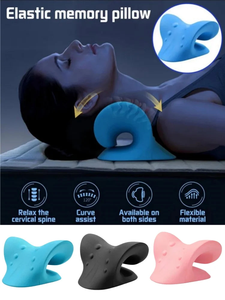 Stylique Glow™ Cervical Relaxer Pillow – Neck & Shoulder Traction Stretcher for Deep Relief