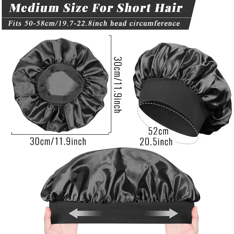 Stylique Glow™ Luxe Silk Sleep Bonnet – Satin Lined Hair Protection for Long & Curly Hair