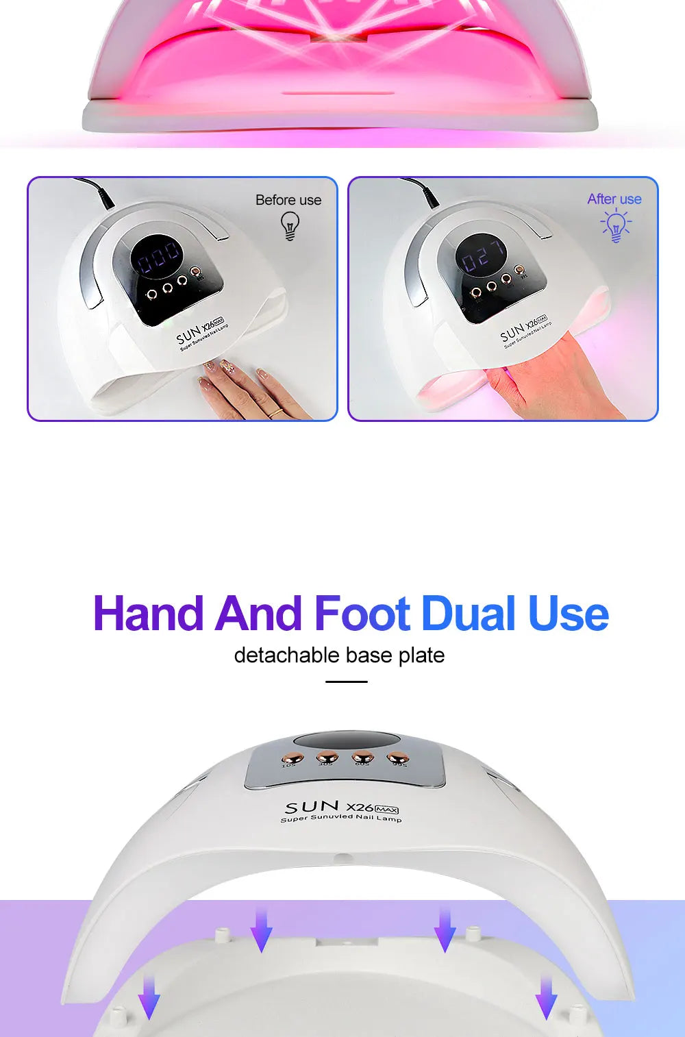 Stylique Glow™ X26Max 81LED UV Nail Lamp – Professional Gel Nail Dryer with Timer & Sensor