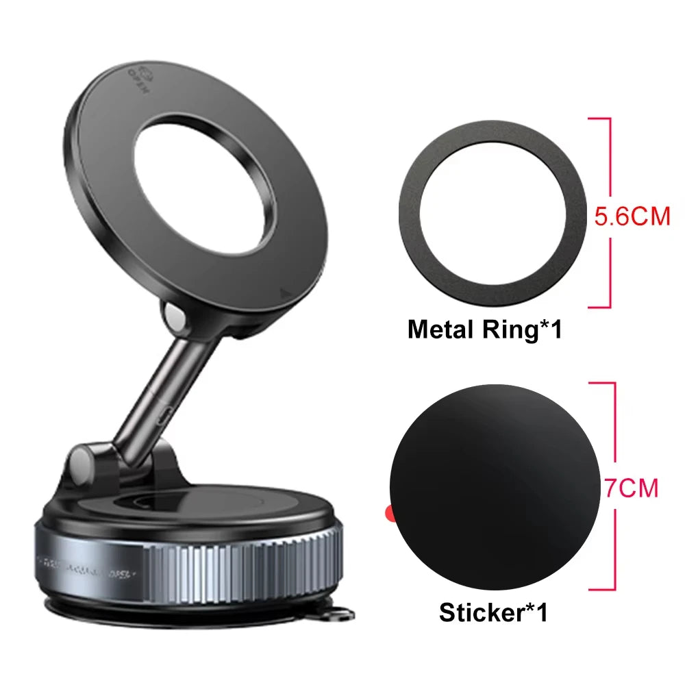 Stylique Glow™ 360° Luxe Magnetic Car Phone Holder – Premium Vacuum Suction Mount