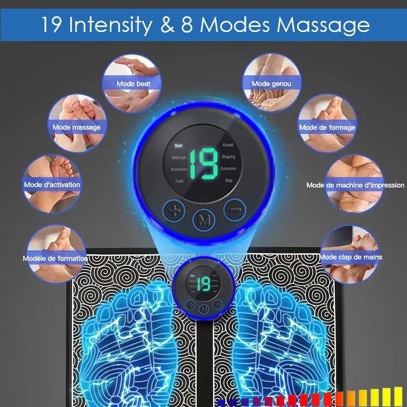 Stylique Glow™ Smart EMS Foot Massager Pad – Rechargeable Muscle Relaxation for Home & Travel