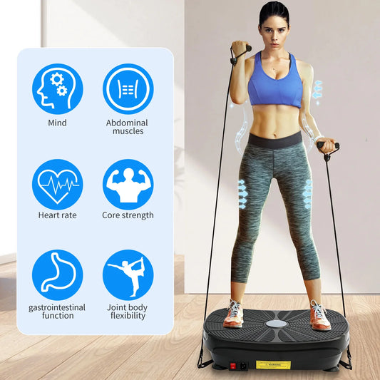 Stylique Glow Vibration Plate Machine – Whole Body Slimming & Fitness with Resistance Bands & Remote
