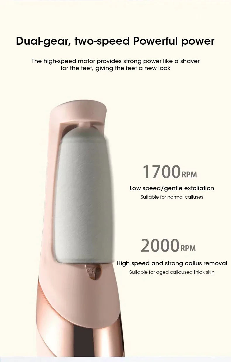 Stylique Glow™ Rechargeable Electric Foot Callus Remover – USB Pedicure Grinder for Smooth Feet