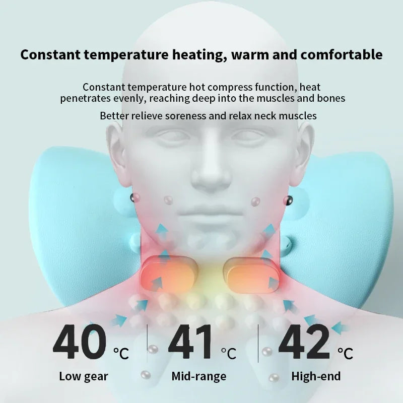 Stylique Glow™ Electric Cervical Massager – Smart Neck & Shoulder Relaxation Pillow with Heat Therapy
