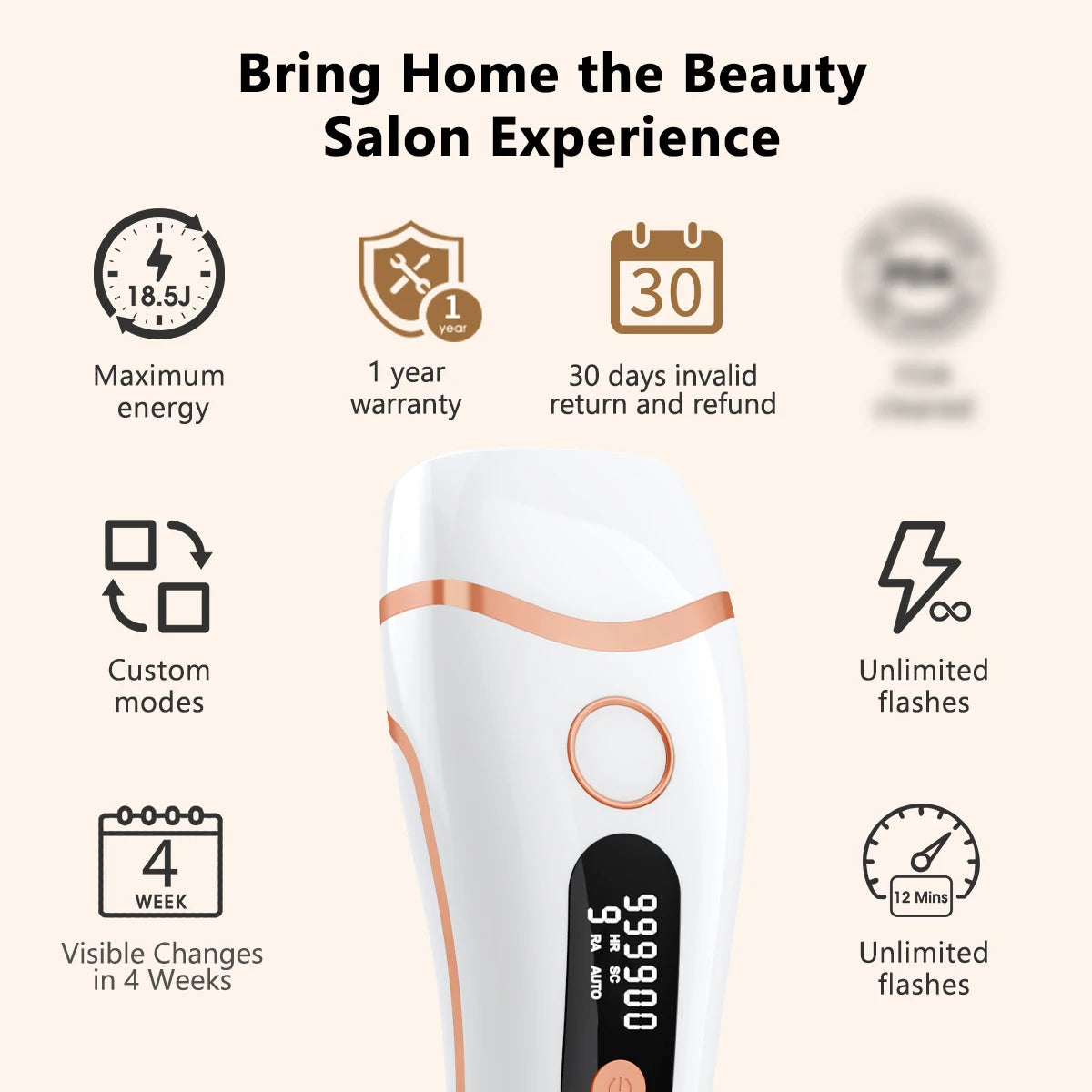 Stylique Glow™ 999,000 Flashes IPL Hair Removal Laser – Painless, Permanent Hair Reduction for Men & Women