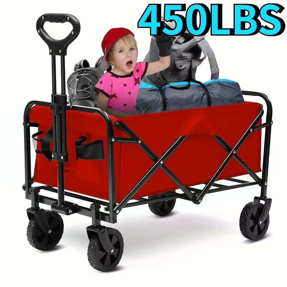 Heavy Duty Foldable Wagon Cart – Multipurpose Utility Trolley for Shopping, Gardening & Pet Travel | Stylique Glow