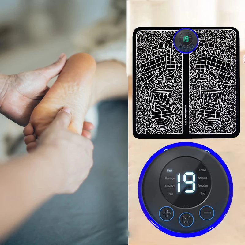 Stylique Glow™ Smart EMS Foot Massager Pad – Rechargeable Muscle Relaxation for Home & Travel