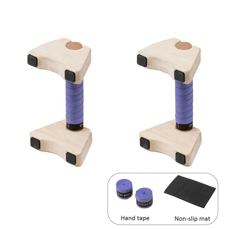 Stylique Glow™ Premium Wooden Push-Up Stand – Non-Slip Beech Wood Parallettes for Home Strength & Calisthenics Training