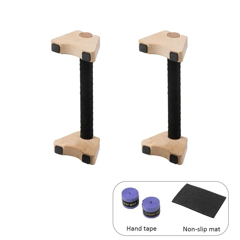 Stylique Glow™ Premium Wooden Push-Up Stand – Non-Slip Beech Wood Parallettes for Home Strength & Calisthenics Training
