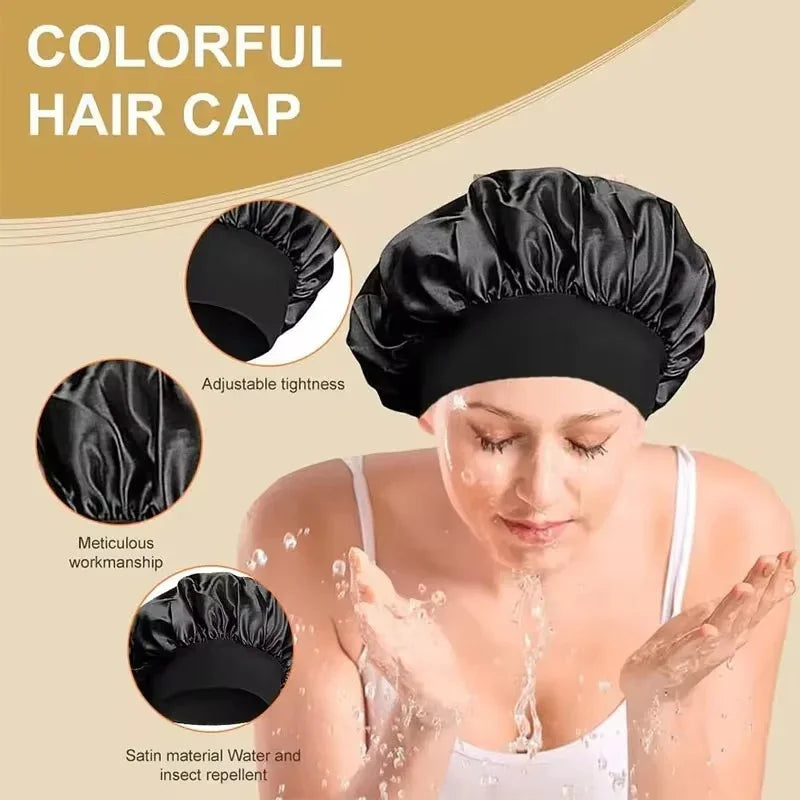 Stylique Glow™ Luxe Silk Sleep Bonnet – Satin Lined Hair Protection for Long & Curly Hair