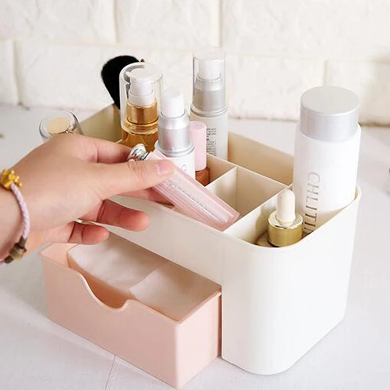 Stylique Glow™ Luxury Multifunctional Nail & Cosmetic Storage Box – Elegant Desktop Organizer