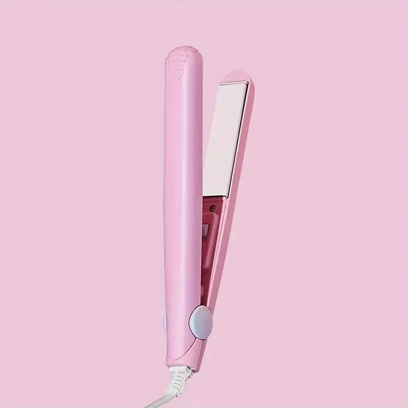 Stylique Glow™ Mini Ceramic Hair Straightener – Dual-Use Curler & Portable Beauty Tool