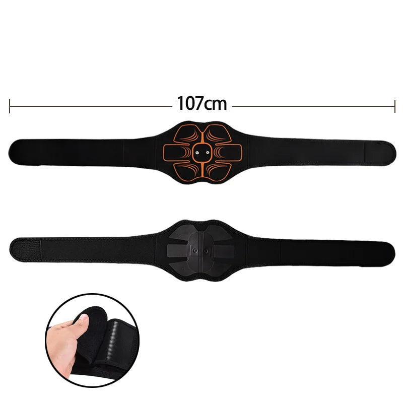 Stylique Glow™ EMS Ab Toner Belt – USB Rechargeable Smart Slimming & Muscle Stimulator for Home Fitness