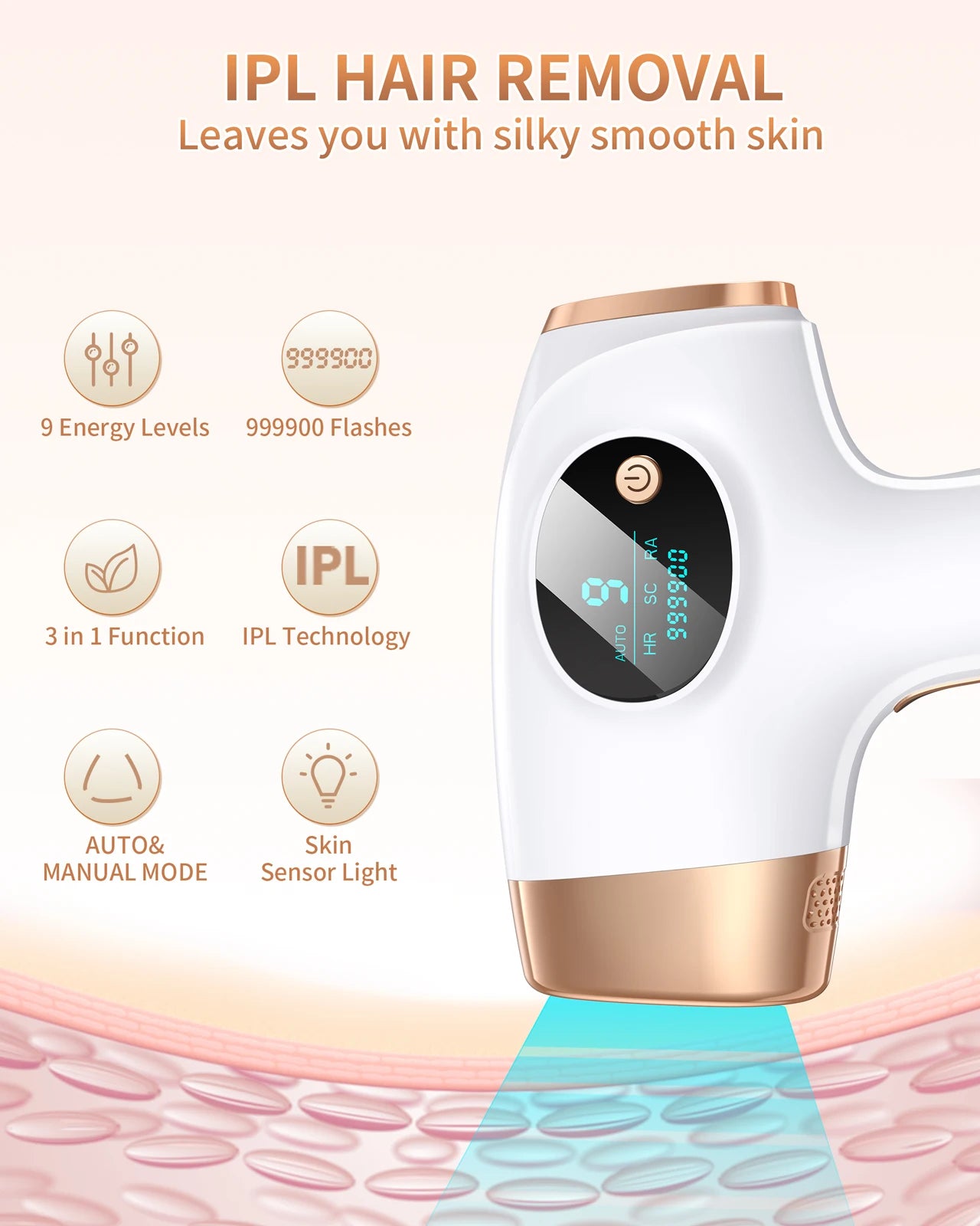 Stylique Glow 3-in-1 IPL Hair Removal Handset – Smooth Skin, Radiant Glow & Acne-Free Confidence