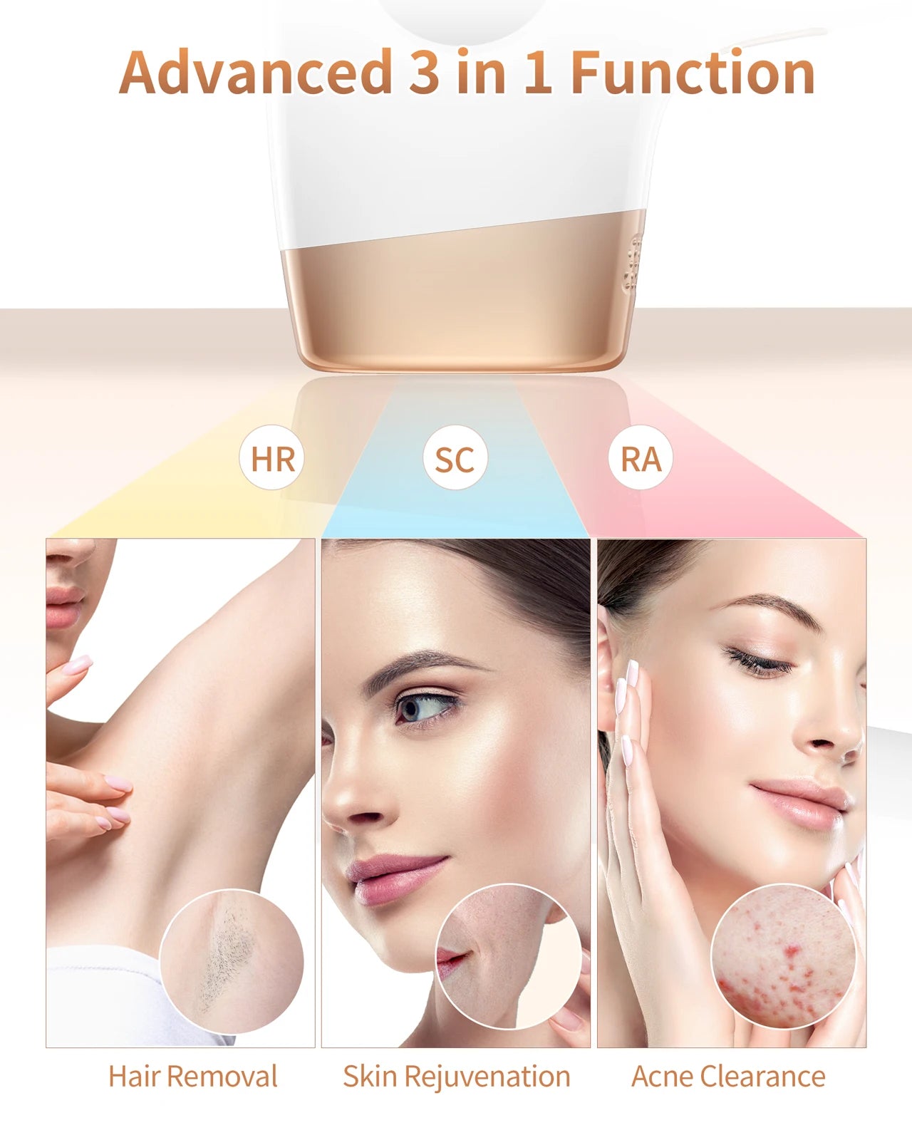 Stylique Glow 3-in-1 IPL Hair Removal Handset – Smooth Skin, Radiant Glow & Acne-Free Confidence