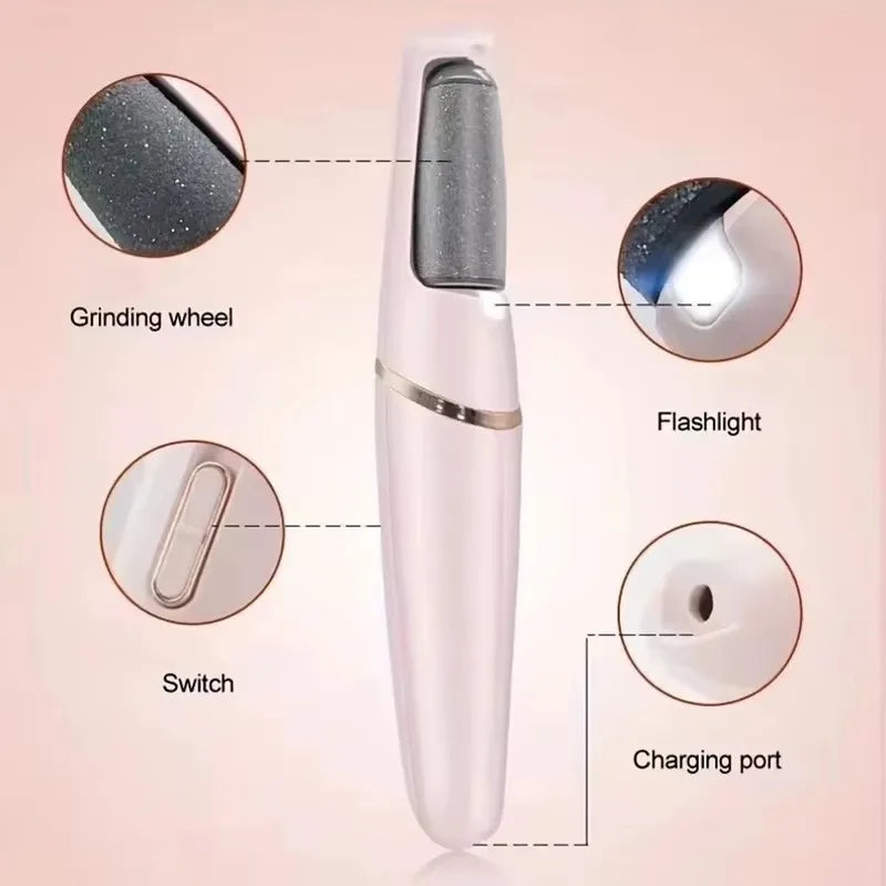 Stylique Glow™ Rechargeable Electric Foot Callus Remover – USB Pedicure Grinder for Smooth Feet