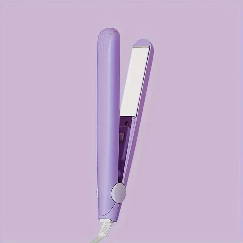 Stylique Glow™ Mini Ceramic Hair Straightener – Dual-Use Curler & Portable Beauty Tool