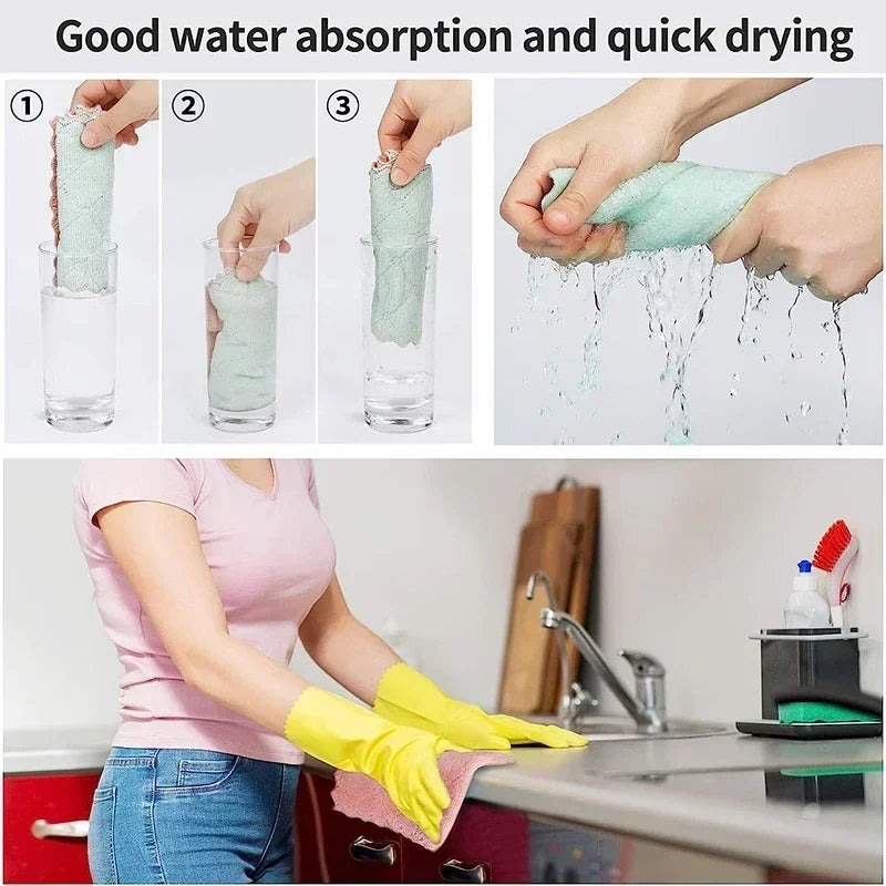 Ultra-Absorbent Microfiber Kitchen Towels – Non-Stick Oil Cleaning Cloths by Stylique Glow