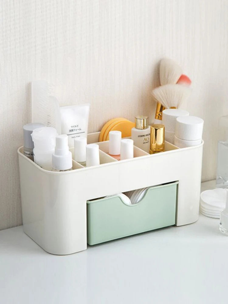 Stylique Glow™ Luxury Multifunctional Nail & Cosmetic Storage Box – Elegant Desktop Organizer