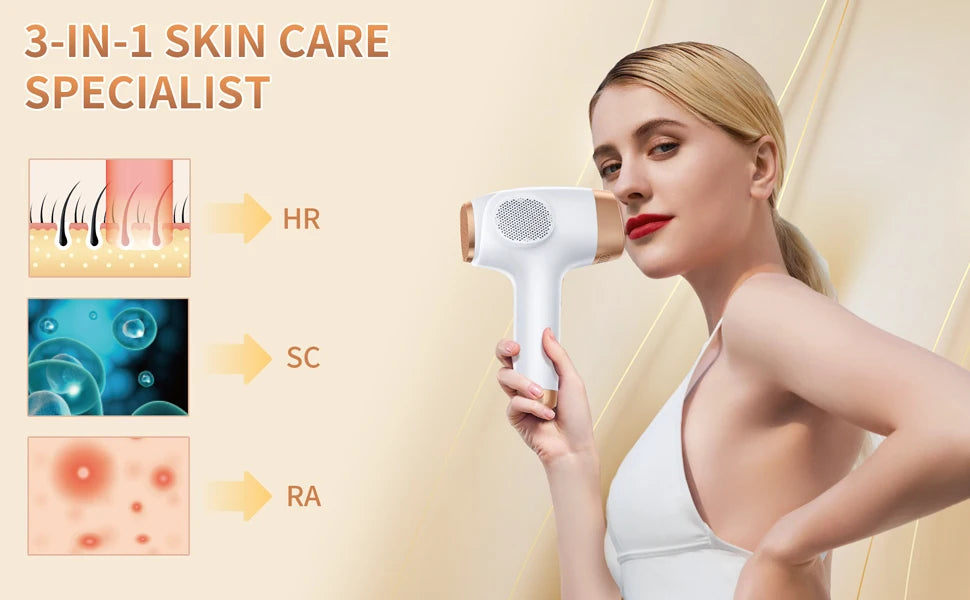 Stylique Glow 3-in-1 IPL Hair Removal Handset – Smooth Skin, Radiant Glow & Acne-Free Confidence