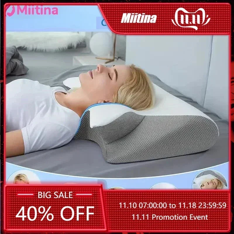 Stylique Glow™ Orthopedic Cervical Pillow – Ergonomic 2-in-1 Neck Support for Deep Sleep Relief