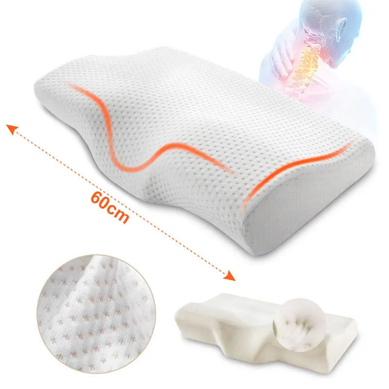 Stylique Glow™ Butterfly Memory Foam Pillow – Orthopedic Neck & Spine Support for Restful Sleep