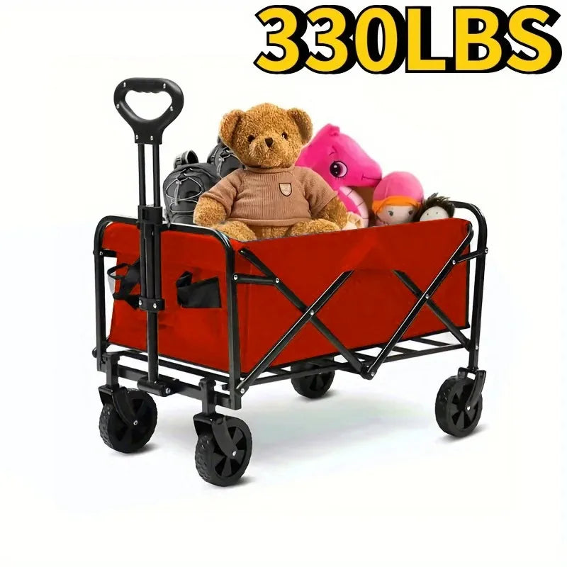 Heavy Duty Foldable Wagon Cart – Multipurpose Utility Trolley for Shopping, Gardening & Pet Travel | Stylique Glow