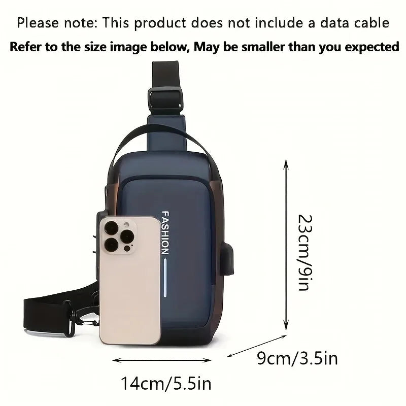 Stylique Glow™ UrbanEdge Sling Bag – Waterproof Men's Crossbody Chest Pack with Phone Pocket
